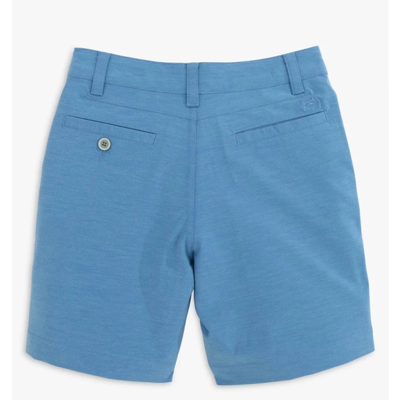 NWT Southern Tide Boys Heathered T3 Gulf Short Color: Heather Atlantic Blue - Picture 2 of 12
